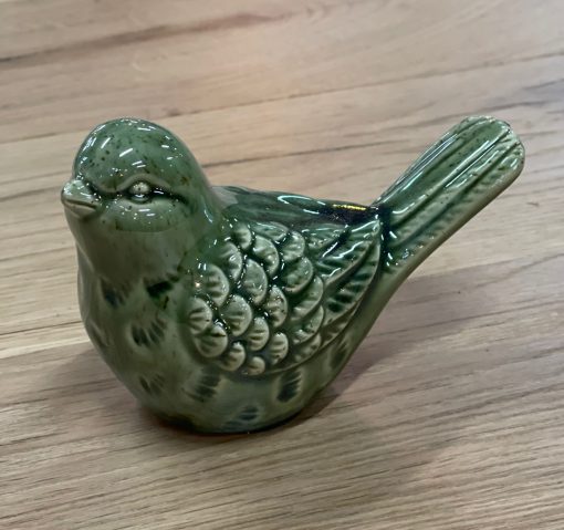 Aardewerk vogel Groen S