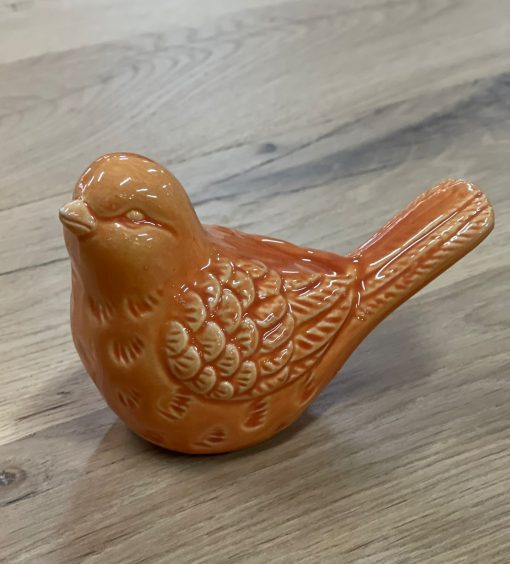 Aardewerk vogel Oranje S