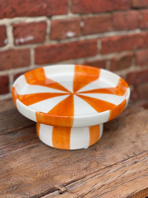 Plateau keramiek stripes oranje