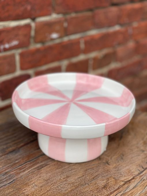 Plateau keramiek stripes roze