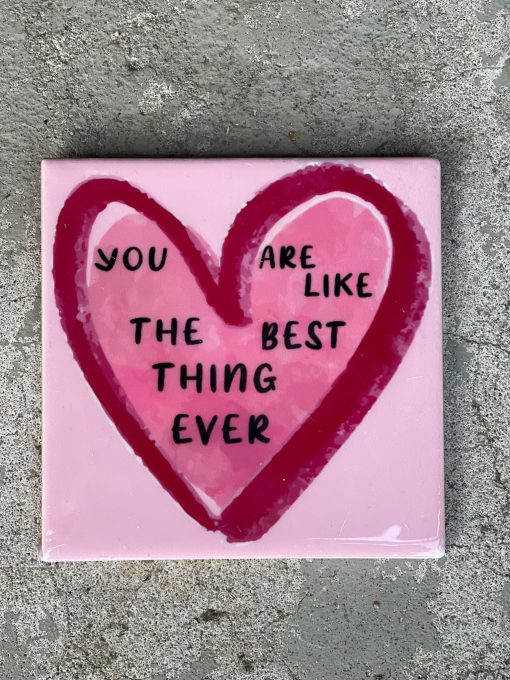 Tegeltje You are the best thing ever | Hippe Spreuktegel | Nieuwe woning cadeau | Housewarming cadeau |Verjaardagscadeau | Birthday |Verjaardag |brievenbuscadeau